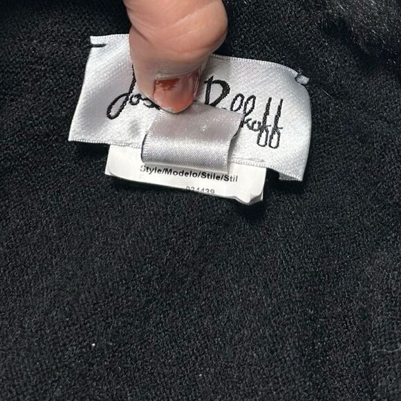 Joseph Ribkoff Fur Trim Sleeveless Cardigan Vest Black Open Sweater Fall Winter - Picture 6 of 7